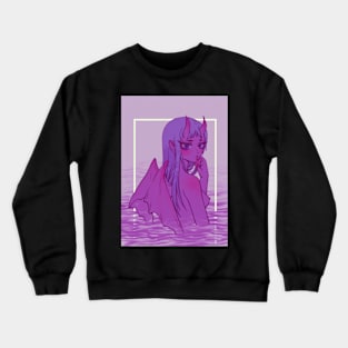 Demon Anime Girl, Digital Painting Crewneck Sweatshirt